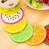 Jelly Color Fruit Shape Coasters Creative Skid Insulation Silica Gel Cup Mat
