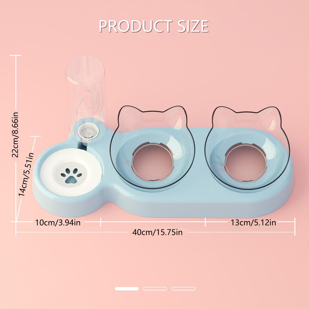 Инновационная автоматическая поилка для домашних животных с двойными мисками для кормления и питья Прозрачная миска для кошек и собак