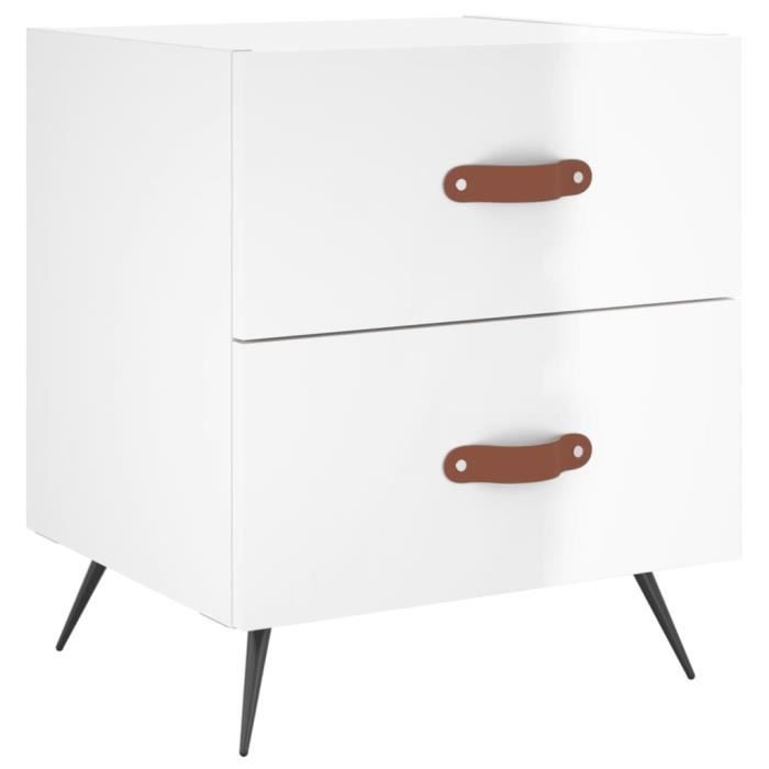 VidaXL Bedside Table High Gloss White 40x35x47.5 Cm Engineered Wood 827248