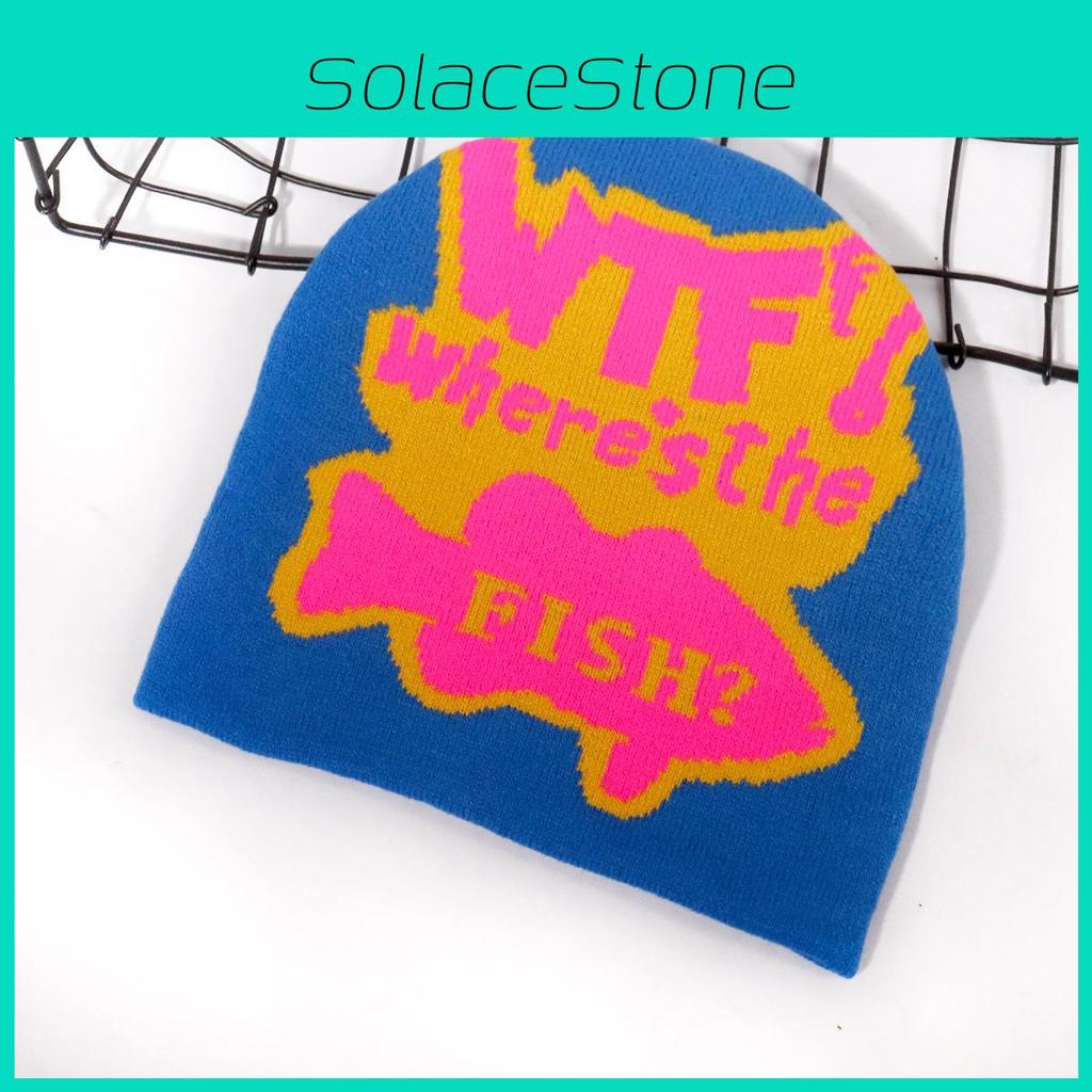 Fashion Color Blocked Letter Pattern Neutral Casual Warm Knitted Hat For Men And Women Winter Warmth Street Fashion