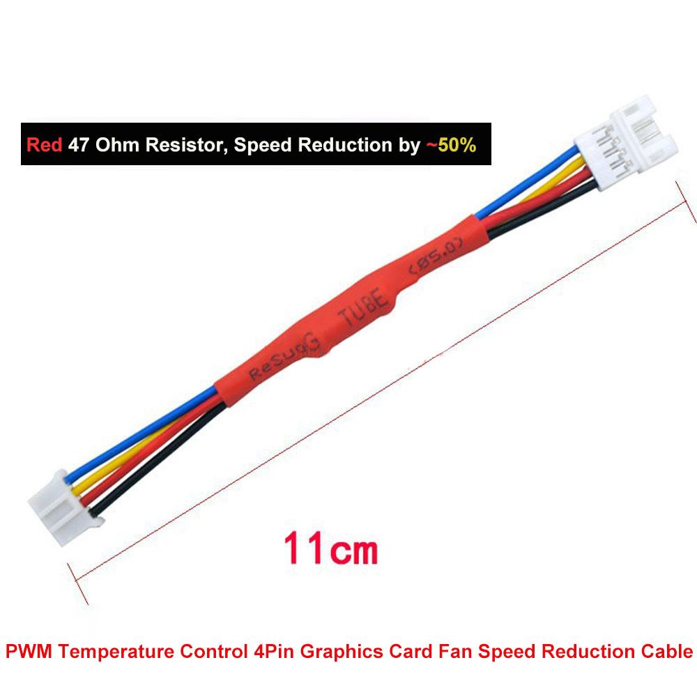 4 Pin PWM Fan Resistor Cable CPU Chassis Fan Speed Reducer 4Pin Male to Female Extension Cable Reduce Fan Speed Noise