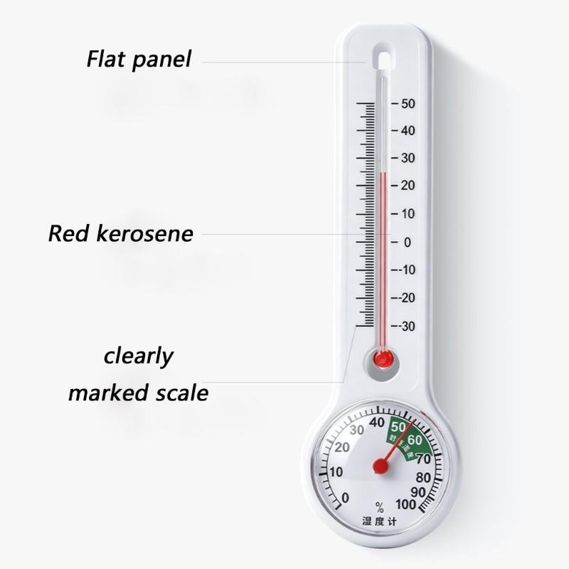 Wall Mounted Analog Thermometers Hygrometer with Easy-Read Scale for Indoor Temperature Moisture Check at House