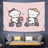 Cute healing puppy original cartoon bedroom background cloth wall cloth live tapestry cloth bedside decoration canvas