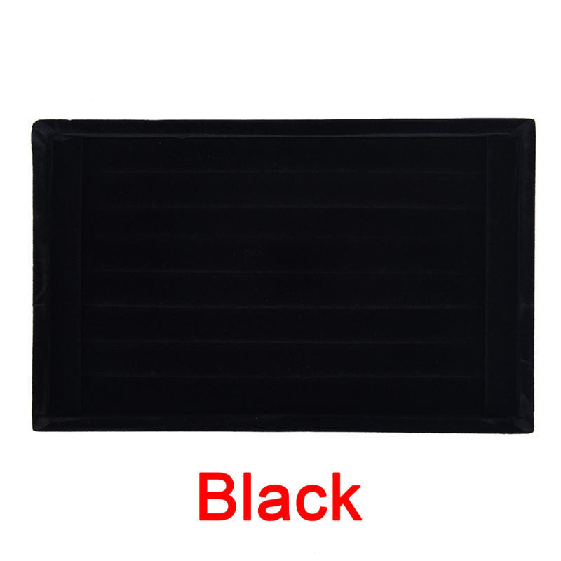 Velvet Earrings Rings Ear Studs Jewelry Display Stand Holder Rack Organizer Tray