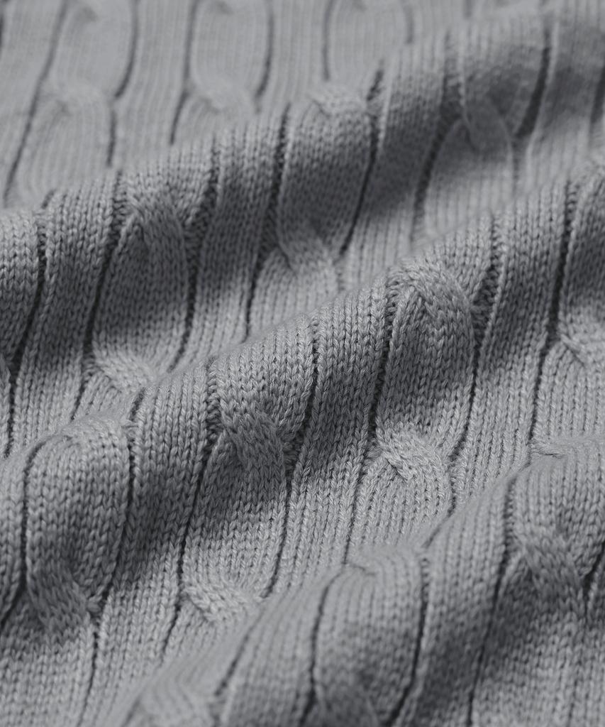 LEMAIN SECOND Oversized Voluminous Washable Half-Zip Cable Knit [Gray]