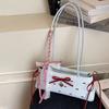 Korean Style Bow Lace Shoulder Bag Ribbon Y2K Underarm Bag Shopping French Stick Handbag  Daily