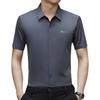 New Dad Wear Summer Seamless Short Sleeve Shirt Young and Middle-Aged Lapel Men Thin Shirt