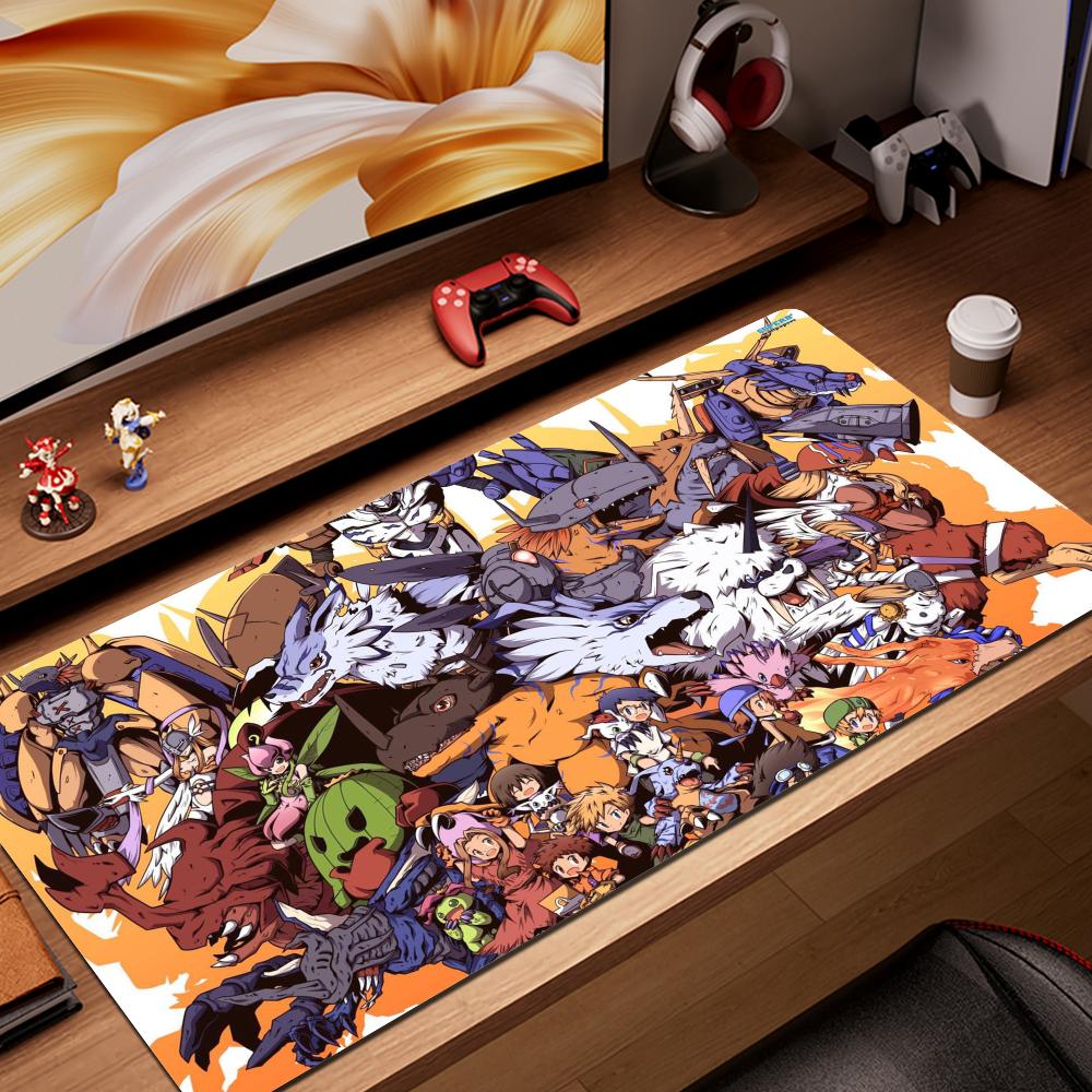 HYBXAXC Kawaii Mouse Pad Anime Digimon Pc Gamer Desk Mat Accessories Keyboard Deskmat Computer Mat Rug Laptop Hot