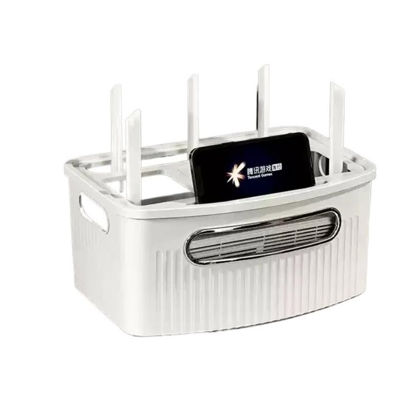 Многофункциональная коробка для хранения WiFi-роутера, беспроводного модема, с несколькими портами, открытая полка, держатель для ТВ-приставки с шнуром питания
