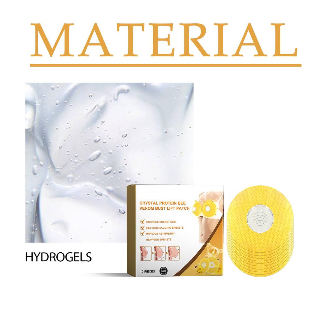 Пластырь для подтяжки груди с кристаллами пчелиного протеина, пластырь для груди, пластырь для улучшения груди, натуральный питательный укрепляющий пластырь для женщин 10 мл