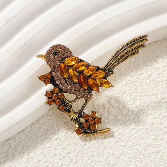 Брошь в форме птицы, сверкающие искусственные кристаллы, сороки, булавка на лацкан, ретро, благородная птица, шарф, брошь, свадебные украшения, подарок