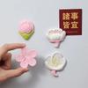 12Pcs Creative Whiteboard Cartoon Magnetic Sticker Fridge Magnet Pink Flower Resin Decorative Refrigerator Magnets