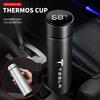 TDMC1 500mI Auto Digital Intelligent Thermos Cup For Tesla Model 3 X S Y P100D SpaceX Car Digital Smart Thermos Cup Auto Accessories