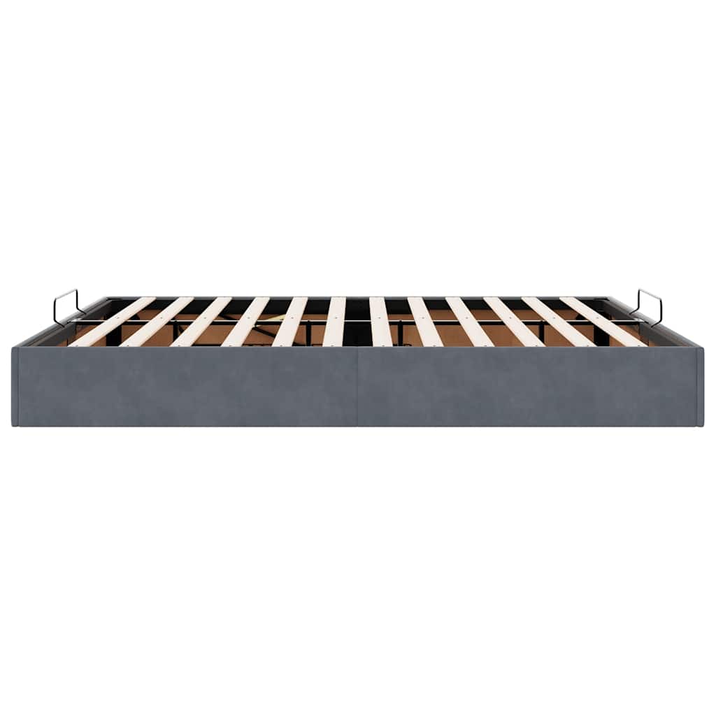 Ottoman Bed without Mattress Dark Grey 160x200 cm Velvet