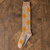 Elastic Stripe Check Socks Plaid British Style Long Socks Unique JK Stockings Women  Cosplay