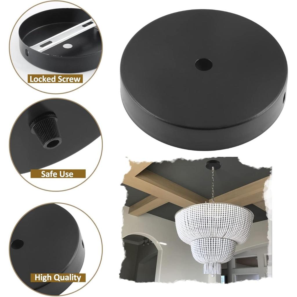 JOYINLED Черно-белая потолочная пластина Настенный светильник Крепление DIY Световые приборы Основание для лампы Винтажная подвесная лампа Дисковое основание 10 см