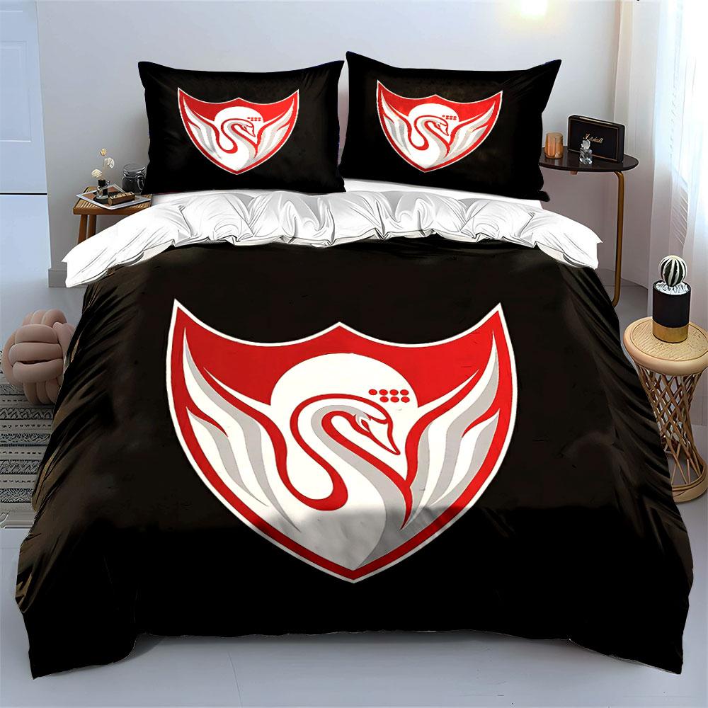 Black & Red Swan Emblem Bedding Bedding Duvet Cover Set Duvet Cover Pillowcases (1 * Duvet Cover 2 * Pillowcases, without duvet insert)