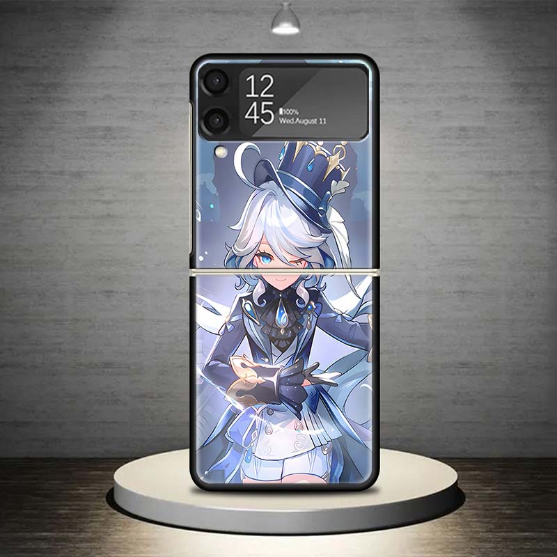 Чехол для телефона Genshin Impact Furina для Samsung Galaxy Z Flip 7 6 5 4 3 5G Ударопрочный чехол Z Flip7 Flip6 ZFlip5 Flip3 Flip4 Роскошный