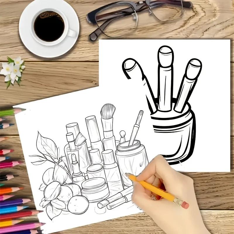 Glow Cosmetics Graffiti Coloring Book Adult and Teenage Makeup Theme Friends Holiday Perfect Gift