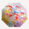 Princesses, Flowers Themed Automatic Opening and Closing Umbrella, Brightly Colored 8-rib Portable Umbrella, Suitable for Men and Women, A P