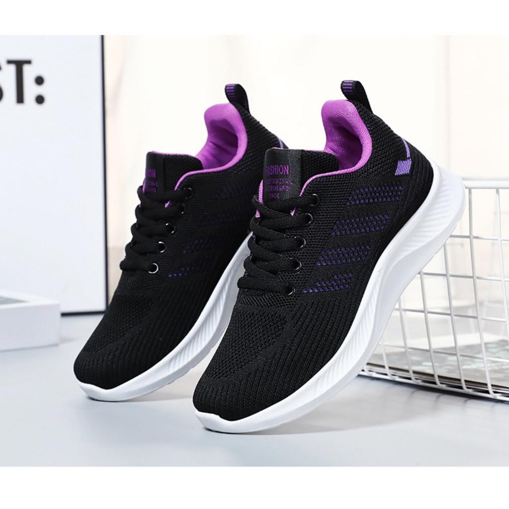 Shoes Women's Spring Casual Soft-soled Trainers, Breathable Single Shoes, Flyknit Mesh Shoes, Running Shoes