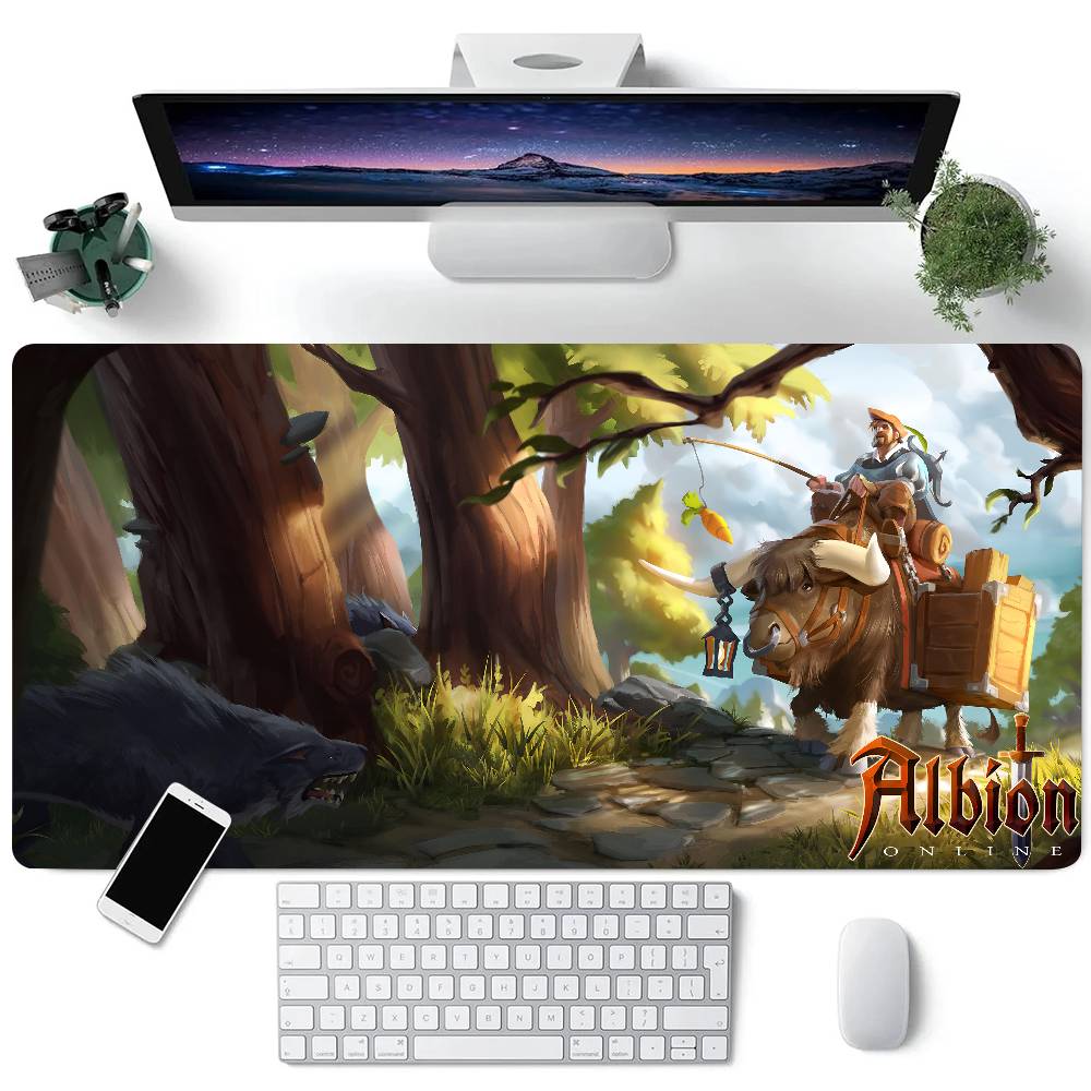 Игровой коврик для мыши Albion Online, большой коврик для стола под клавиатуру, игровой коврик для мыши, с замком по краю, нескользящий коврик