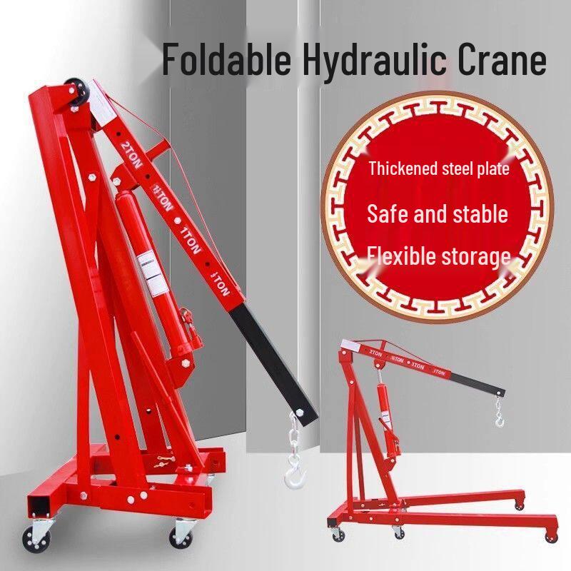 Hydraulic Engine Lifting Hoist & Rotating Mobile Crane for Auto Repair and Maintenance