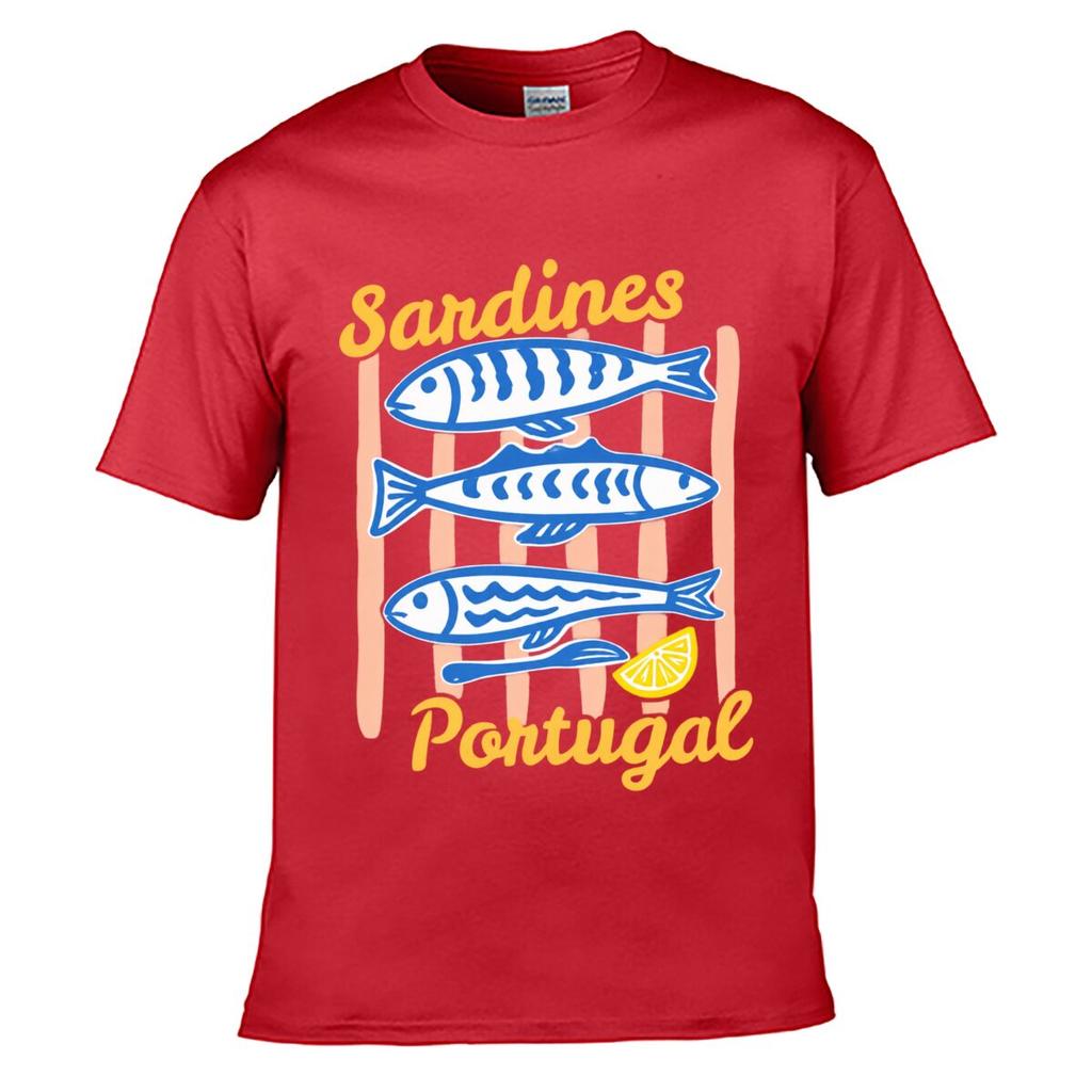 Sardines Portugal Three Fish Lemon Slice Graphic Loose TShirt Casual Tee
