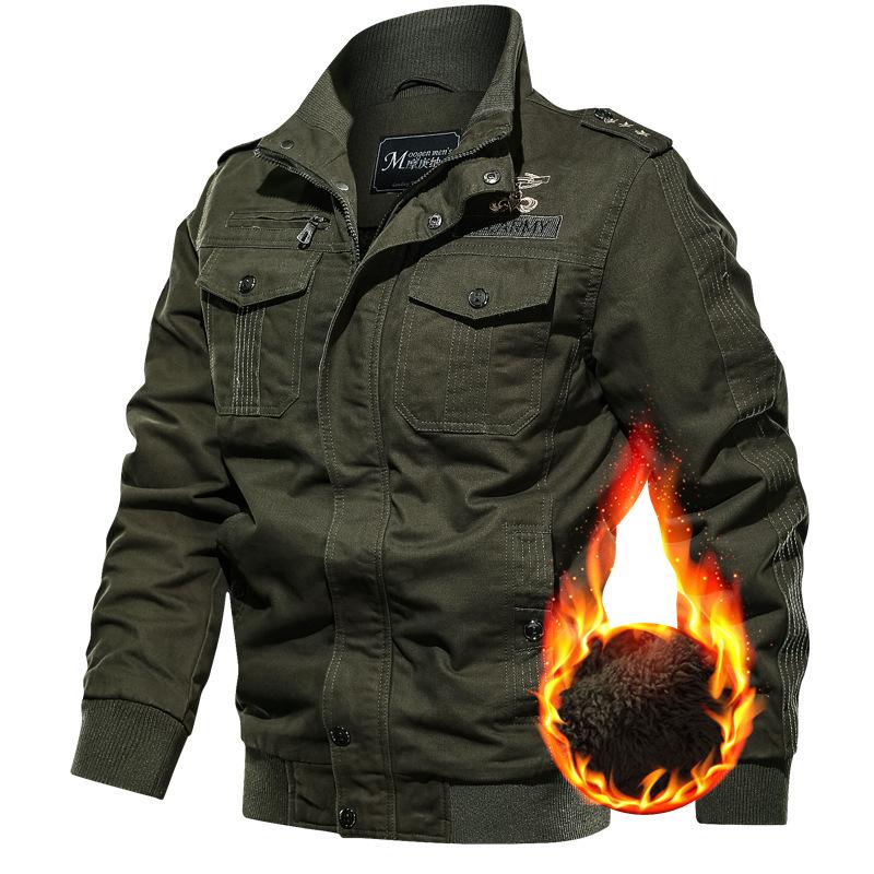 Зимняя куртка Plus Velvet Plus Plus Plus размера Workwear с несколькими карманами для повседневной мужской куртки