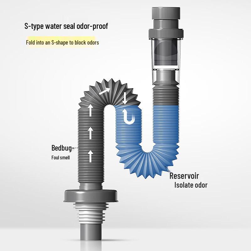 Телескопическая сливная труба для раковины Haili с защитой от запаха, из АБС-пластика