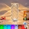 16 Colors Crystal Table Lamp Rechargeable Rose Projector Night Light Diamond Touch Atmosphere Lights