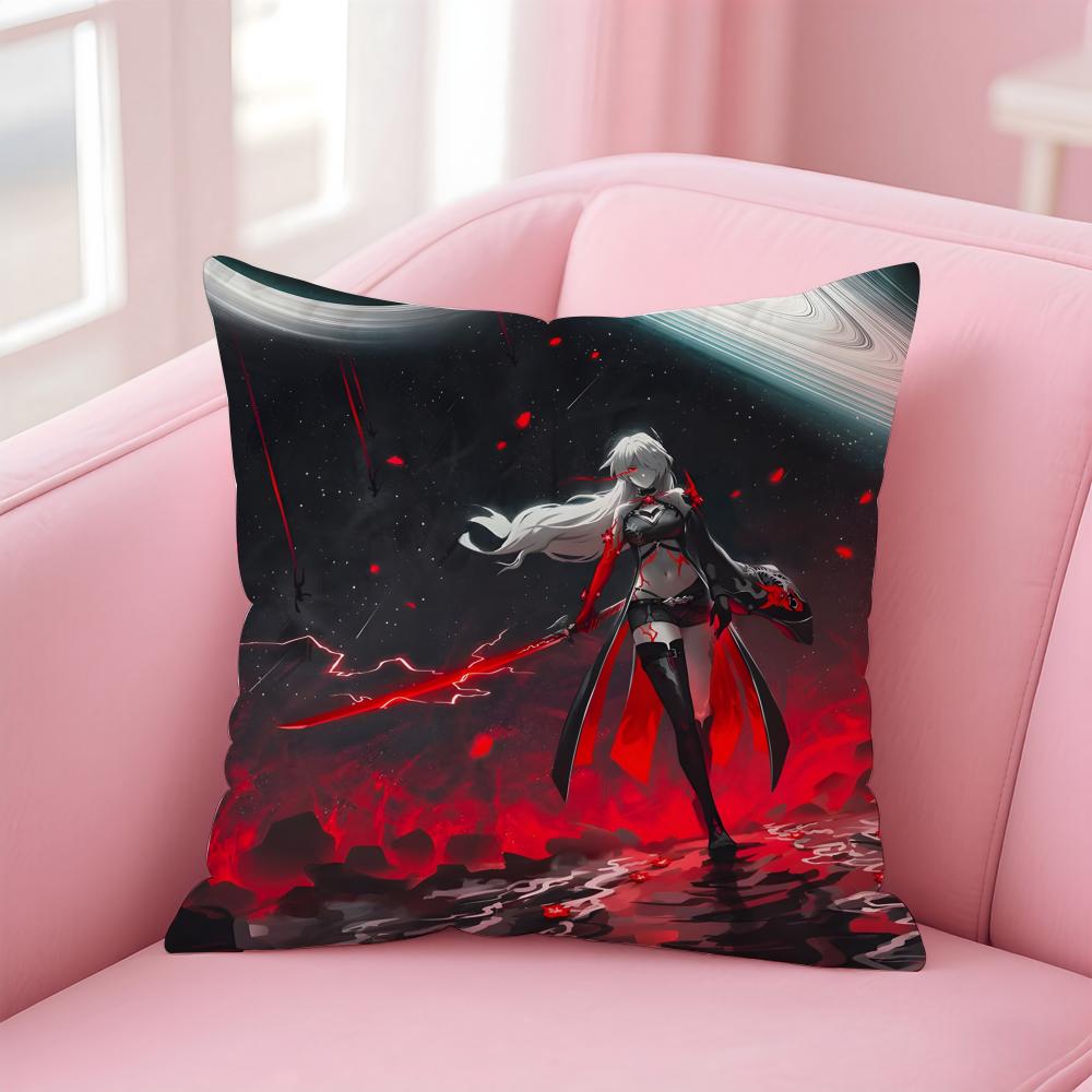 Game Honkai Star RailCool Cushion Cover Pillowcase Short Plush Invisible zipper Room Sofa Cushion Cover