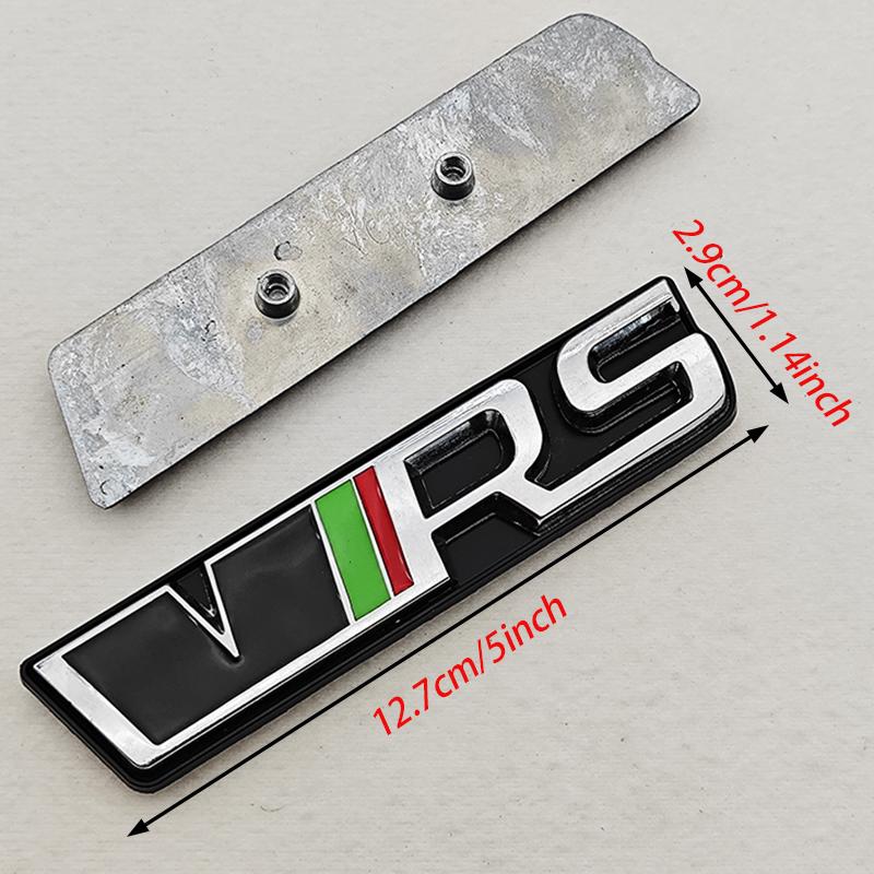 3D Metal RS Logo Emblem Car VRS Letters Front Grille Badge Sticker For Skoda VRS Octavia 1 2 3 Rapid Kodiaq Karoq Fabia Kamiq hkdn85