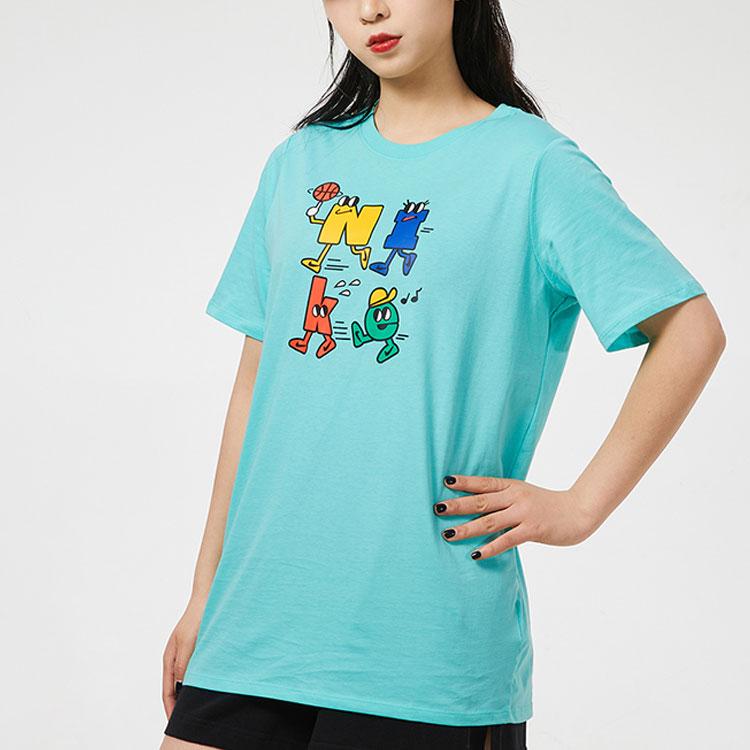 Nike Футболка с круглым вырезом и коротким рукавом, детские топы, синяя, DJ6294-308