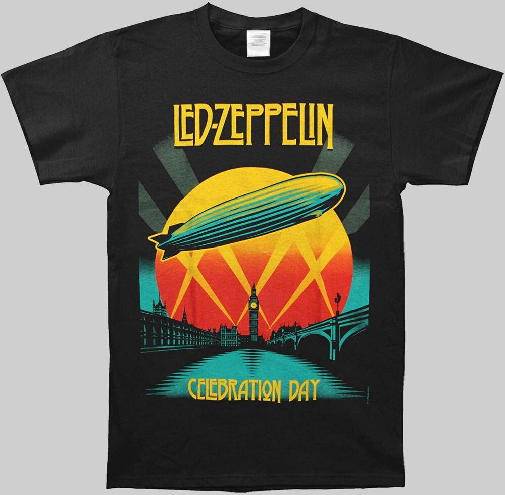 Черная футболка унисекс Led Zeppelin в честь Дня празднования
