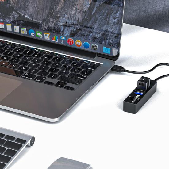 USB-хаб Многофункциональная док-станция Plug and Play Высокоскоростная передача данных USB2.0 Кардридер SD/TF 5-в-1 Многопортовый адаптер