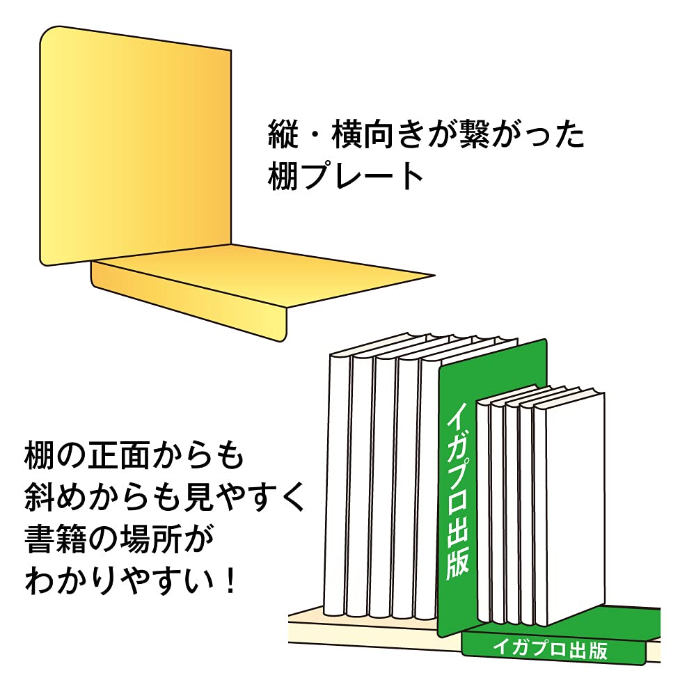 Igarashi Pro 3-Sided Shelf Insert Plates [H199 Type], Pack of 10, Shelf Header, Foldable, Bookend Style, Transparent, H-06-010