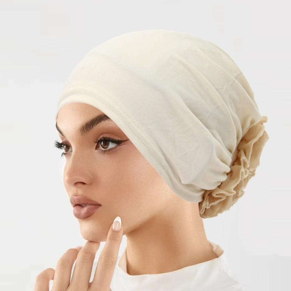 Wrap Style Flower Turban Hat Elastic Islamic Headband Fashion Hijab Caps Hair Loss