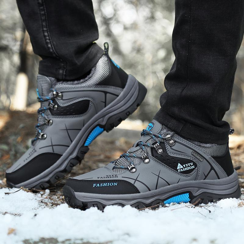 MCTIN Мужские зимние ботинки, кроссовки, супертеплые, плюшевые, нескользящие, походные ботинки, рабочая обувь, зима