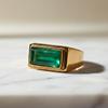 Мужское кольцо-печатка, Изумрудное кольцо, Стерлинговое серебро 925 пробы, Латунное кольцо, Ювелирные изделия ручной работы с драгоценными камнями, Женское кольцо