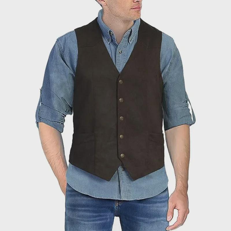Men's Slim Fit Retro V-Neck Suit Vest for Casual & Formal Wear