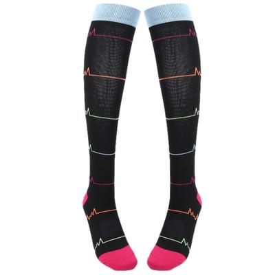 1 пара спортивных компрессионных чулок Эластичная поддержка икр для бега и езды на велосипеде, альпинизма S M Черный Флэш