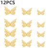 12 PCS Christmas Hollow Butterfly Wall Murals Stickers Removable 3D Wall Decals Birthday Party Decors