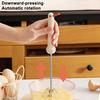 Stainless Steel Egg Whisk Semi-Automatic Hand Push Rotary Blender Manual Mixer Stirrer Kitchen Tool for Blending Whisking Beating Stirring