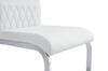 Modern Dining Chairs Set of 2, Backrest of PU Faux Leather and Linen, High Back Upholstered Side Chair for Dining Room, Kitchen, Guest Office, White