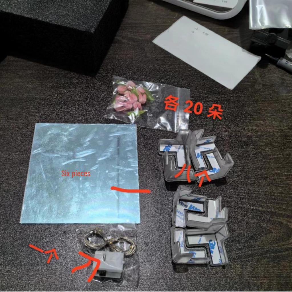 Комплект 3D-зеркала-ночника ручной работы «Цветок тюльпана» — креативный подарок для друзей