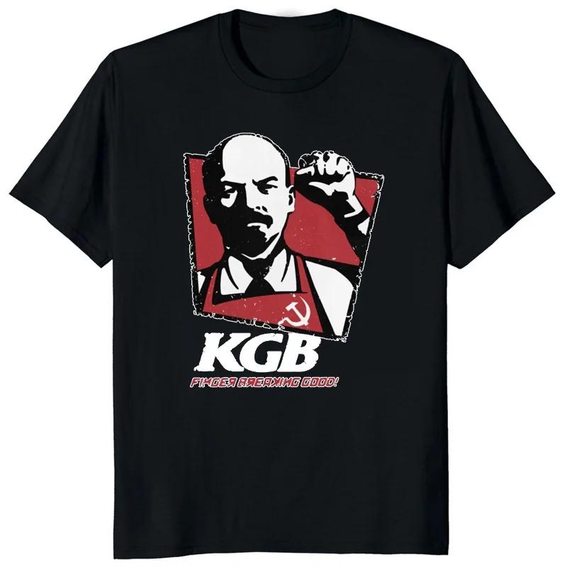 Ussr Russia Vintage Kgb Vladimir Lenin Cotton T Shirt Short Sleeved Communism Marxism Socialism Tee Casual Streetwear Y2k Tops