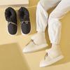 Women's and Men's High-Top Snow Boots: Non-Slip, Thick Sole, Warm Cotton Slippers with Down Cloth and Wrapped Heel.
