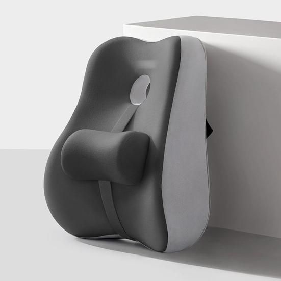 Подушка для поясничной поддержки Подушка для поддержки спины из пены с эффектом памяти Поясничная подушка для стула с регулируемым ползунком для офисного стула, компьютерного кресла, для долгих часов сидения