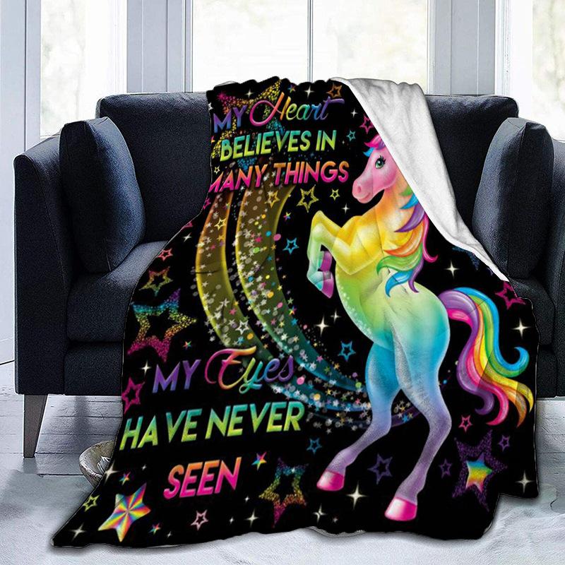 Printed Blanket Comfortable Soft Sofa Talk Blanket